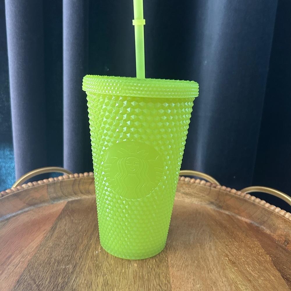 Starbucks Neon Green Tumbler with Straw